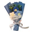thumbnail image 1 of Ramo de flores de ganchillo hecho a mano, mini ramo artificial de punto, flores falsas, regalo para madre, esposa, cumpleaños, aniversario, 1 of 7