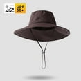thumbnail image 2 of ZQUUVOU Sun Hat for Men Women Fishing Hat Unisex Adjustable Sun Protection Hiking Waterproof Windproof Outdoor Camping Sun Hat Coffee, 2 of 8