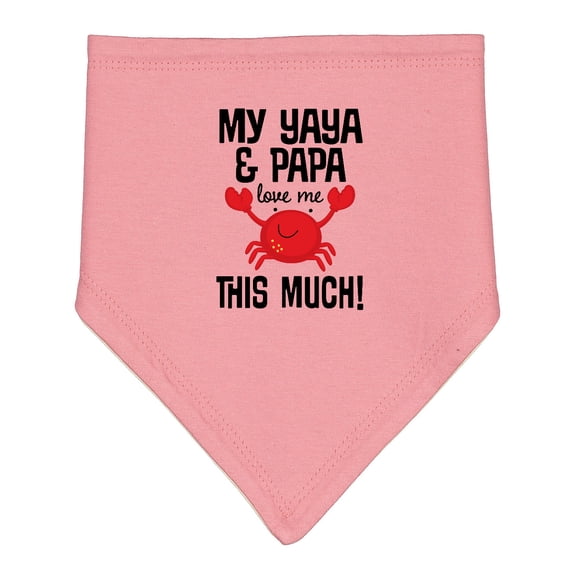 Inktastic Yaya and Papa Love Me Grandchild Baby Bandana Bib