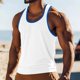 thumbnail image 1 of Camiseta sin mangas de cuello redondo para hombre, camisetas sin mangas de verano para deportes casuales, camisetas de verano para hombre con bloques de color base, camisetas sin mangas de cuello redo, 1 of 6