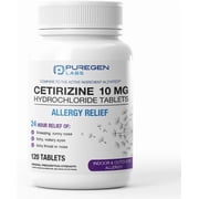 Puregen Labs All Day Allergy Cetirizine 10 mg Allergy Relief Tablets for Allergy - 1PK, 10mg, 120 Count