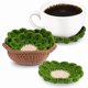 thumbnail image 1 of wonima02 Crochet Flower Coaster - 8 Pcs Crochet Leaf Pot Crochet Container Beverage Coaster Sets,Fun Soft Decorative Coasters Housewarming for New Home Bar Desk (4 Coasters +1 Baskets), 1 of 1