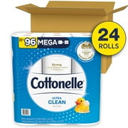 Cottonelle Ultra Clean Toilet Paper, 24 Mega Rolls, 312 Sheets per Roll (7,488 Total)