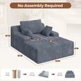thumbnail image 6 of Daluvenix 68'' Oversized Chaise Lounge Chair, Cloud Sofas Couches, Modern Deep Seat Sleeper Couch with Pillows, Dark Gray, 6 of 8