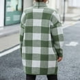 thumbnail image 3 of PENGXIANG Cardigan Long Ample à Carreaux Ouvert pour Femmes Automne 2023, 3 of 6