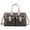 Charcoal Gray, variant on Genevieve Color Block Vegan Leather Women's Pewter Duffel Bag by Mia K