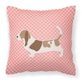 thumbnail image 3 of Carolines Treasures BB3802PW1818 Basset Hound Checkerboard Green Fabric Decorative Pillow, 3 of 6