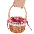 thumbnail image 5 of HONITANO 1 Set Decorative Basket With Handle Willow and Rattan for Home Decor and Outdoor Party 23.00X14.00X14.00cm, 5 of 7