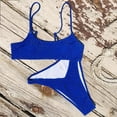 thumbnail image 6 of BONIXOOM Swimsuit Women Underwire Elastic Solid Bikinis Bikini Summer Swimwears on Clearance Blue Size 6, 6 of 9