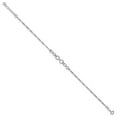 thumbnail image 4 of Diamond2Deal 925 Sterling Silver with 1" ext. Chain Anklet for Women 9", 4 of 8
