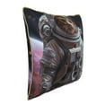 thumbnail image 2 of Haiem Cat Astronaut In Space Print Velvet Soft Solid Decorative Square Throw Pillow Covers Set with Elegant Piping Christmas Cushion Case for Sofa Bedroom Car-16"x16", 2 of 8