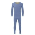 thumbnail image 6 of Letdown Men's Cotton Base Layer Thermal Underwear Sets Lined Soft Thermal Underwear Base Layer Pajamas Clothes Winter Cold Weather Thermal Clothes (Blue-B, XXL), 6 of 6