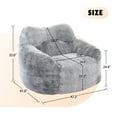 thumbnail image 5 of Jopath Giant Bean Bag Chair, Oversized Bean Bag Couch for Adults and Kids, Large Faux Fur Chair with Filler, Stuffed Big Accent Sofa Lounge Floor Sofa for Gaming, Reading, Dark Gray, 5 of 12