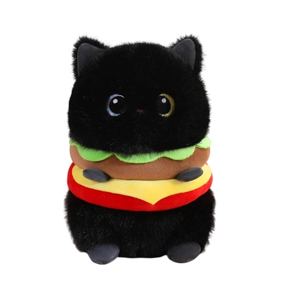 Stuffed Cat Plush Burger Plush Colorful Stuffed Animal Gift for Cat Lovers 10 Inch Small Plush Cuddle Toys