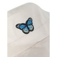 thumbnail image 2 of DLAPL Embroidered Bucket Hat for Women Men Fashion Summer Beach Fisherman Cap, Butterfly Beige, 2 of 5