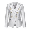 thumbnail image 4 of Vedolay Suit Jackets for Women Fashion Blazer Jackets Long Sleeve Business Suit Jackets with Pockets,Silver M, 4 of 5