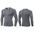 thumbnail image 2 of Men's Thermal Long Sleeve Compression Shirts, Athletic Base Layer Top, Winter Gear Running T-Shirt S-2XL, 2 of 4