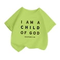 thumbnail image 1 of LUOGENLI T-Shirt pour Filles Enfant Filles Mignon Personnalité Imprimé Col Rond Manches Courtes Tee Été Décontracté Ample T-Shirt Hauts Maxi Hauts Ensemble Boho Vert Clair 2-4 Ans, 1 of 4