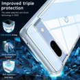 thumbnail image 2 of LAICAIW for Google Pixel 7a Case with Tempered Glass Screen Protector, Pixel 7a Case Transparent Rugged Tough Shockproof Bumper Case Cover for Google Pixel 7a 5G, 6.1inch, Crystal Clear, 2 of 7