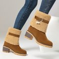 thumbnail image 6 of SACFOF Winter Boots for Women,Ladies Casual Fashion Ankle Booties Comfortable Slip On Chunky Heels Suede Outdoor Shoes Warm Boot, 6 of 6