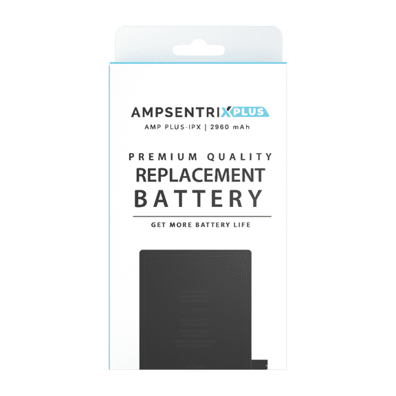 Replacement Extended Capacity Replacement Battery Compatible For iPhone X (AmpSentrix Plus)