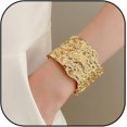 thumbnail image 1 of shiyou-Gold Bracelets for Women Chunky Gold Bangles for Women Gold Cuff Bracelets Set Stackable Adjustable Open Bangle Bracelets Irregular Bracelets Jewelry Gifts, 1 of 4