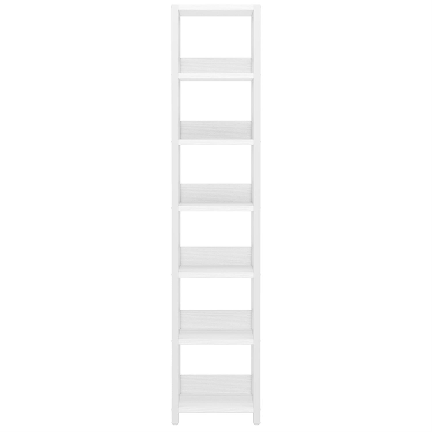 Demi Bonn 6-Tier Corner Shelf, 74" Narrow Etagere Bookshelf Storage Rack for Bedroom, Living Room, White