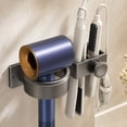 thumbnail image 5 of Hair Tool Holder, Gray No Drill Space Aluminum Wall Mounted Organizer, 1 Pack for Bathroom Vanity Counter Area, Holds Hair Dryer Straightener Curling Iron for Daily Hair Styling Storage, 5 of 6
