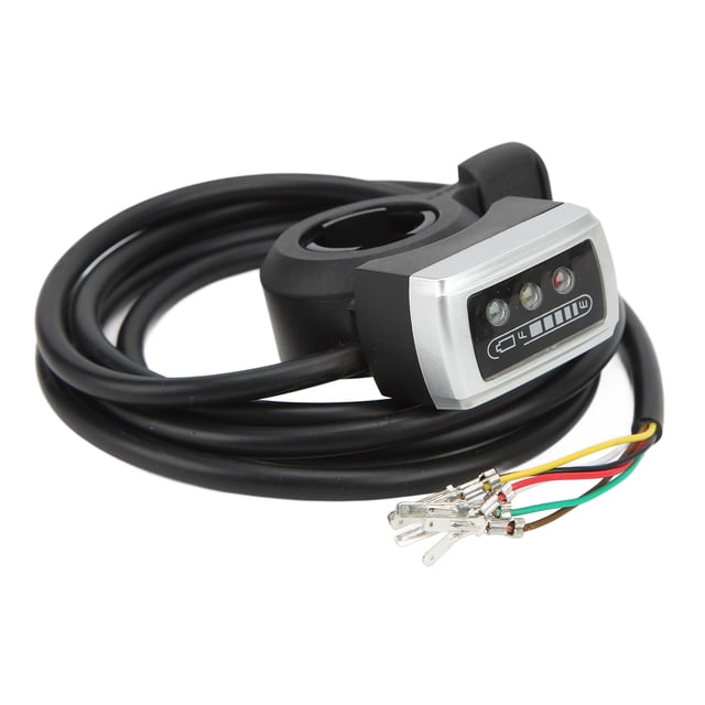 Acelerador de pulgar de 6 cables con interruptor de encendido/apagado indicador de batería apertura de 22mm para bicicleta eléctrica Scooter 24V