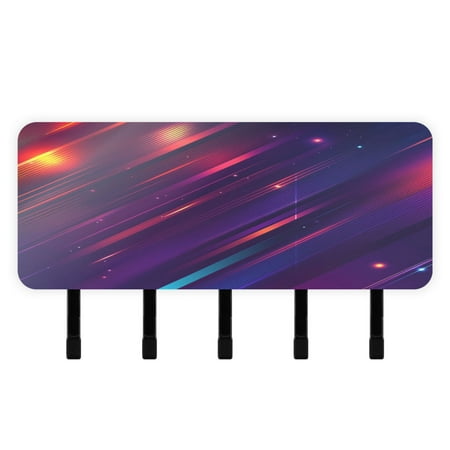 

Stylish Acrylic Key Holder Wall Mount small shelf with hooks Decorative & Functional for Home Organization Lines and Glowing Dots