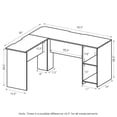 thumbnail image 5 of Pemberly Row Engineered Wood L-Shaped Desk with Bookshelves in Espresso, 5 of 5