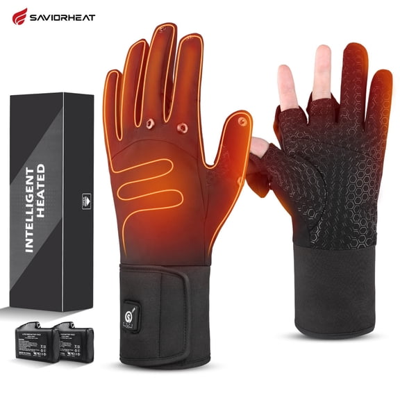 SAVIOR HEAT Heated Fishing Gloves for Men & Women – Rechargeable Waterproof, Finger Dexterity Electric Gloves for Cold Weather Hunting, Photography, Cycling, Working
