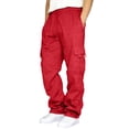 thumbnail image 2 of YNGKMEA Mens Cargo Sweatpants Plus Size Hiking Loose Sweatpants Open Bottom Loose Fit Pants with Pockets, 2 of 8