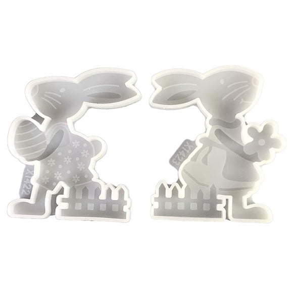 Pekkaxy Silicone Bunny Molds, 4.5 in Tall, Easy Release for Resin and Chocolate, Perfect for Easter and Spring DIY Crafting
