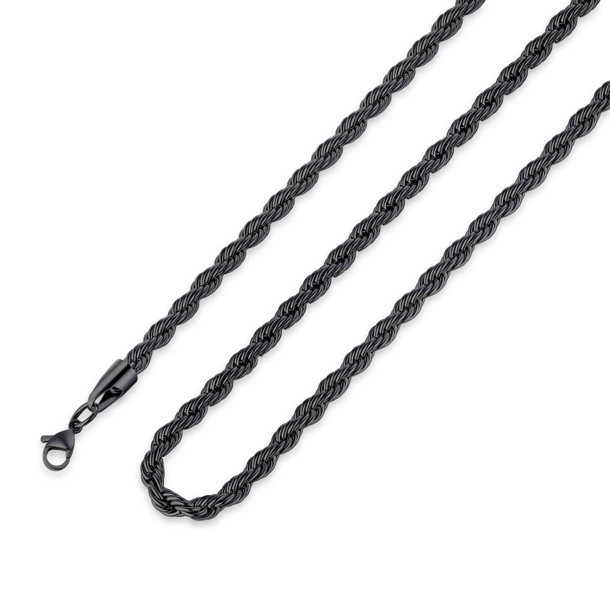 3PCS Chain Necklace for Men 18K Gold Plated Stainless Steel Round Box Chain for Boy Teens Gifts （20 Inch 3MM）