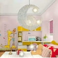 thumbnail image 3 of Star Moon Suspension Ceiling Lamp Aluminum Led Lighting Fixture with 5 Bulbs for Kids Bedroom (White Light), 3 of 5
