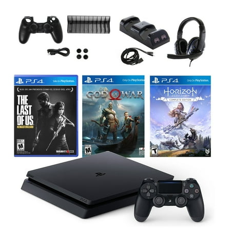 Playstation 4 Slim with The Last of Us, God of War, Horizon: Zero Dawn, and Accessories Kit