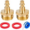 thumbnail image 1 of czcpp-2pcs Brass Blow Out Plug Quick Connect Air Compressor 1/4" Quick Connect Plug to GHT 3/4" Garden Hose Faucet for Water Garden Hoses,RV, Travel Trailer, Boat & Camper, 1 of 4