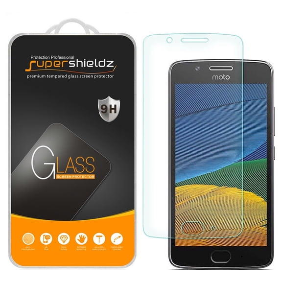 [1-Pack] Supershieldz for Motorola Moto G5 Tempered Glass Screen Protector, Anti-Scratch, Anti-Fingerprint, Bubble Free