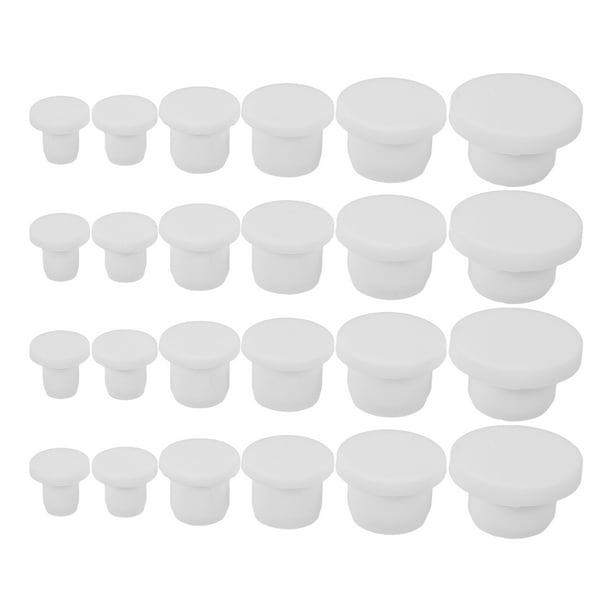 60 tapones de silicona para salero y pimentero, de repuesto, suaves y reutilizables, para ollas, botellas, pipas, color blanco.
