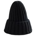 thumbnail image 1 of Sonducket Sombrero Unisex mezclas de algodón sólido cálido HIP HOP sombreros de punto hombres gorras de invierno mujeres Skullies gorros para Sombreros negro Sonducket AP000123-01, 1 of 6