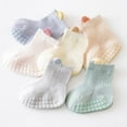 thumbnail image 3 of GYRATEDREAM Toddler Non Slip Grip Ankle Socks with Non Skid Soles 6 pairs for Infants Kids Boys Girls Cute Cotton Baby Socks for 0-1Y, 3 of 9