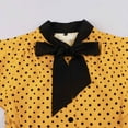 thumbnail image 5 of SMihono Women's Ruffle Sleeves Bow Tie Polka Dots Vintage Dress Belted High Waist Pleated Hem Summer Fashion Prom Dress Yellow S, 5 of 8