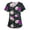 01-Purple, variant on Scrubs Petite Women,Floral Print Medical Tops - Quick-Dry Scrub Blouse with Utility Pockets - Light Blue - L