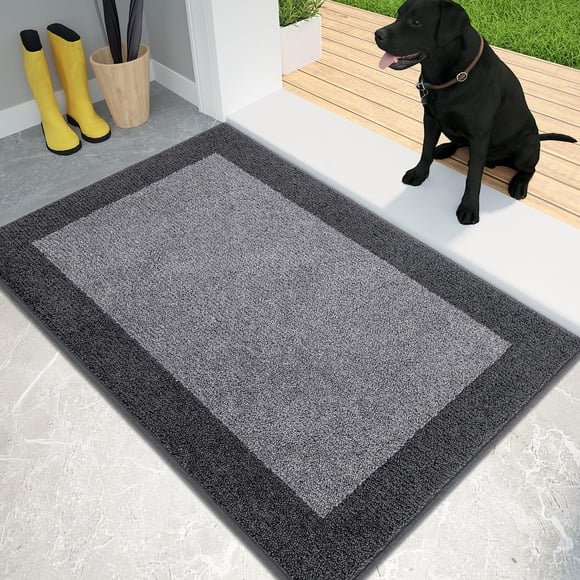 Felpudo PURRUGS Dirt Trapper, 50 x 80 cm, gris y gris claro