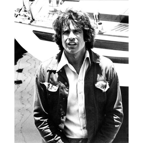 Warren Beatty portrait in denim jacket 1974 The Parallax View 24x36 inch poster