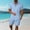 Sky Blue, variant on Hrsba Men Outfits 2 Piece Set, Solid Color Lapel Short Sleeve and Drawstring Elastic Waist Summer Fashion Daily Set