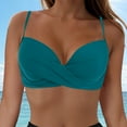 thumbnail image 2 of GEWSEY Women Underwire Bikini Top Only - 2025 Push Up Swim Top Padded Bra Swimsuit (Dark Green, S), 2 of 9