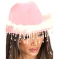 thumbnail image 2 of Women Cowboy Hat Wide Brim Rhinestone Tasseled Western Large Cap, 2 of 4