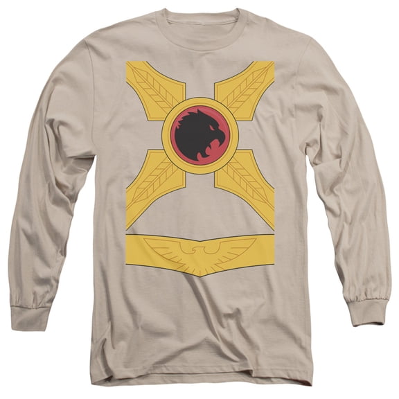 JLA Justice League Hawkman Long Sleeve Adult 18/1 T-Shirt  Sand
